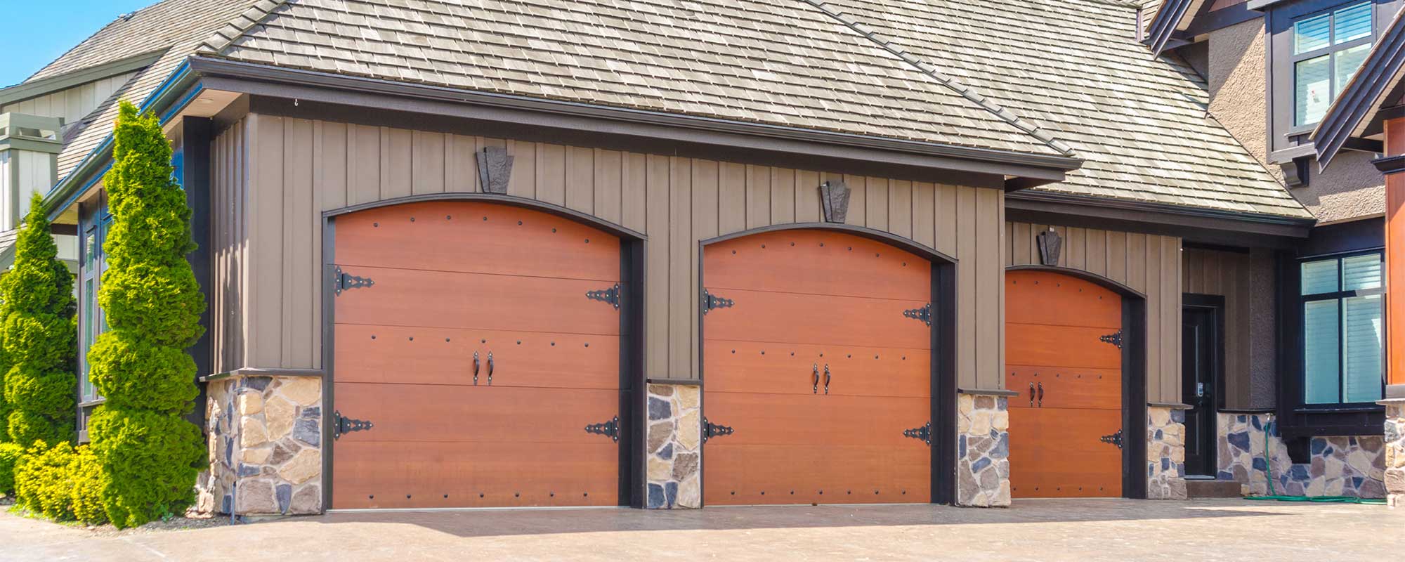 Set of 3 Brown Garage Doors